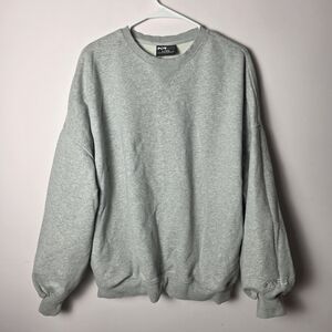 POPFLEX Oversized Cloud Crewneck Sweatshirt Gray L/XL Athleisure Pullover